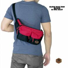 bajuku murah sling bag red black b-mu 5837 tas selempang pria tas jinjing pria koper fashion pria trendy gaul tas distro tas samping pria dompet pria batik kemeja superhero kaos kerah bulat oblong