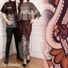 BajuReady 1025 BAJU COUPLE BATIK MODERN PAKAIAN PRIA KEMEJA LENGAN PENDEK BLOUSE WANITA ATASAN CEWEK PANJANG ROK LILIT GROSIR MURAH BUSANA PESTA