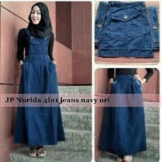 BajuReady 6017 B12 Baju Jumpsuit Kodok Overall Jeans Pakaian Wanita Muslim Cewek Dewasa Kekinian Murah Maxi Dress Busana Manset Lengan Panjang Rok Pasmina Phasmina Pasminah