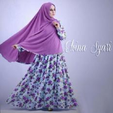 BajuReady 1032 Baju Muslim Gamis Syari Pakaian Wanita Dewasa Maxi Maxy Dress Lengan Panjang Murah Motif Bunga Busui Busana Pesta Kekinian Jilbab Kerudung