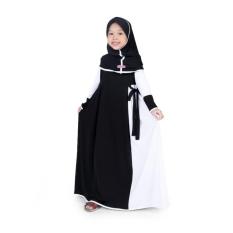 BAJUYULI - Baju Muslim Anak Perempuan Gamis Jersey Hitam Putih