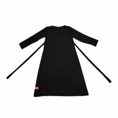 BAJUYULI Gamis Anak Perempuan Murah Polos Basic Wolfis - Hitam