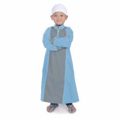 Bajuyuli Gamis Koko Anak Laki Cowok Strip Murah - Abu Biru