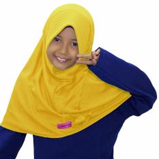 Bajuyuli - Kerudung Jilbab Anak Murah Polos Pita Cantik Kuning Kenari