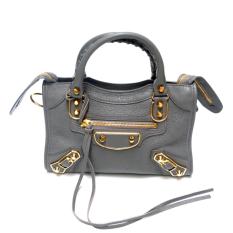 Balenciaga Classic Metallic Edge Mini City (Griss Acier)