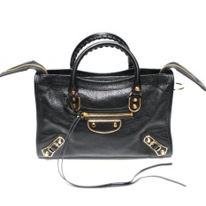 Balenciaga Small City Metallic Edge (Black)