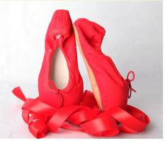 Balet Sepatu Wanita Gadis Satin Dance Sepatu Kanvas Sol Keras Nail Practice Sepatu-red-Intl
