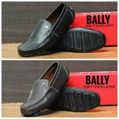 BALLY SLOP PRIA KULIT ASLI SEPATU CASUAL SLIP ON COWOK SANTAI KERJA