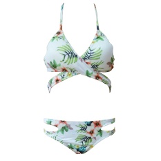 Perban Halter Dua Piece Bikini Padded Bra Beachwear Set Swimsuit-Intl