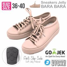 Bara Bara Sepatu Jelly Sneakers Silikon Shoes Cewek Silicone Kets - DD6382ELS - Cream Coffee
