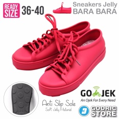 Bara Bara Sepatu Jelly Sneakers Silikon Shoes Cewek Silicone Kets - DD6382ELS - Red Maroon