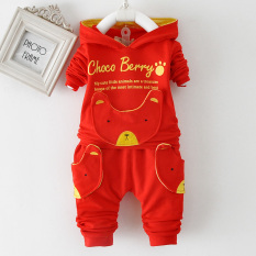 Baru Anak Laki-laki Di Bawah Usia Bayi Musim Semi atau Gugur Mantel (Merah-Saku Beruang Jas)