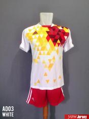 BARU BAJU CELANA KAOS SETELAN JERSEY FUTSAL AD03 WHITE