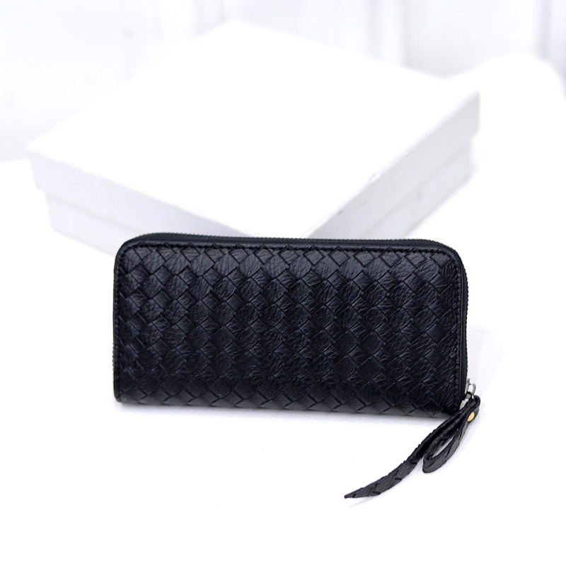 2018 Dompet Panjang Wanita Model Baru Pasang Tempat Kartu Pola Tenun Dompet Jepang Korea Modis Lipat Tiga Model Wanita Dompet Dompet