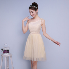 Baru Pengiring Pengantin Rok Gaun (Sampanye)
