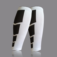 Lapisan Dasar Kompresi Leg Lengan Shin Guard Pria Wanita Bersepeda Leg Warmers Menjalankan Sepak Bola Basket Olahraga Betis Dukungan 1 Pc (warna: Putih Ukuran: M)-Intl