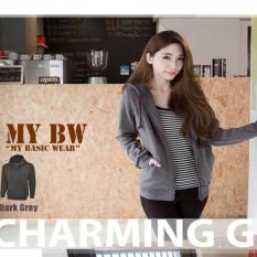 Basic Jacket Hoodie UNISEX with Zipper** DARKGREY