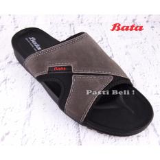 Bata Sandal Pria Kulit Keren 873-2023 - Abu-Abu