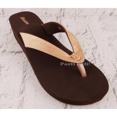 Bata Sandal Wanita Cantik Wedge 572-4548 Emas