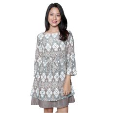 Batik Arjunaweda Sackdress Wanita - Tenun Lombok - Abu-abu