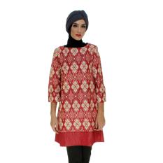 Batik Arjunaweda Sackdress Wanita - Tenun Lombok - Merah