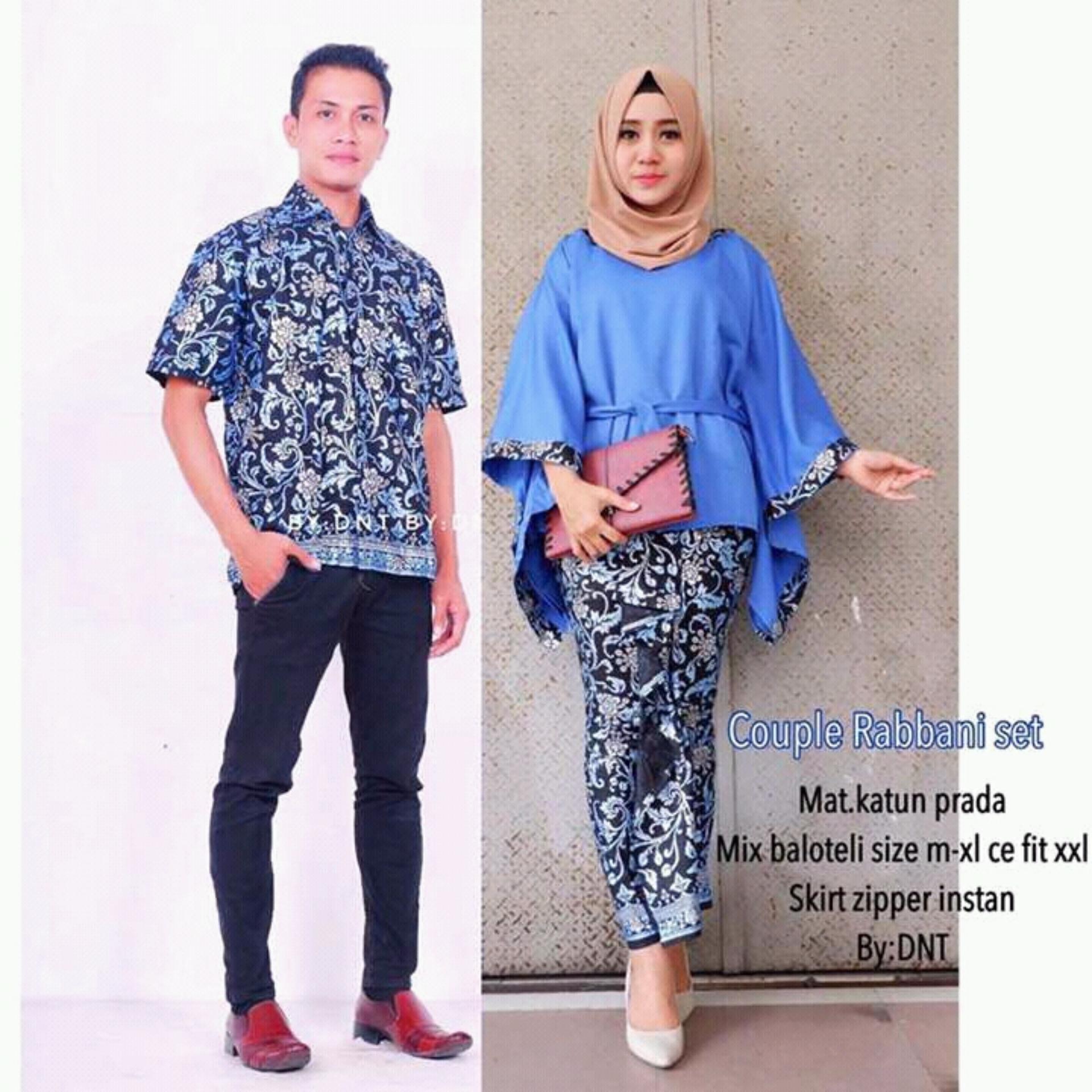Batik Couple / Batik Sarimbit / Baju Kondangan Rabbani Set - Biru