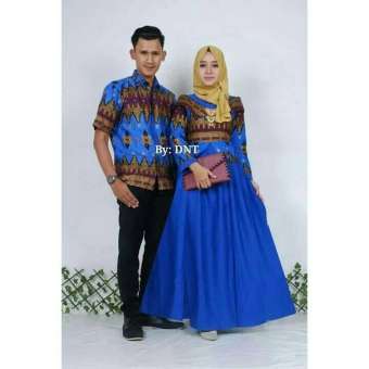 Batik Couple / Baju Batik Sarimbit Princess Jasmine - Biru