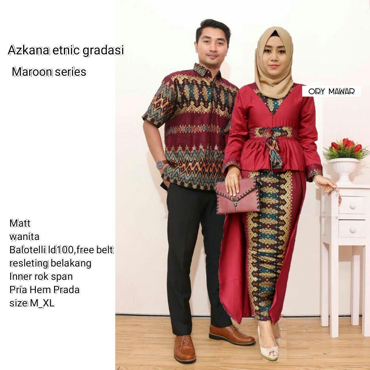 Batik Couple - Batik Sarimbit - Couple Batik - Batik Kondangan - Batik Azkana Gradasi