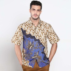 Batik Distro K7935 Kemeja Pria Gambar - Biru
