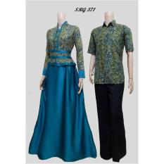 Batik Oke!!! Baju Couple Batik Gamis Keluarga Bunga 371 .