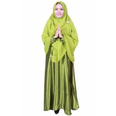 Batik Putri Ayu Solo Gamis Syari Muslim Hijau