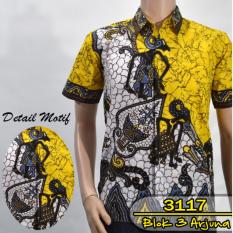 Batik Sofie 3117 Kemeja Batik Pria Motif Wayang Arjuna Warna Kuning