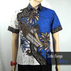 Batik Sofie 3145 Kemeja Hem Batik Pria Motif Bunga Biru