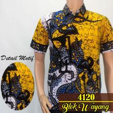 Batik Sofie 4120 Kemeja Hem Batik Pria Motif Wayang Kuning