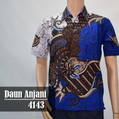 Batik Sofie 4143 Kemeja Batik Pria Motif Daun Anjani Biru