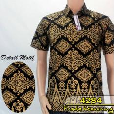 Batik Solo 4284 Baju Kemeja Batik Pria Warna Hitam