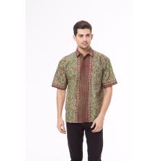 Batik Trusmi-Hem Motif Megamendung-Hijau