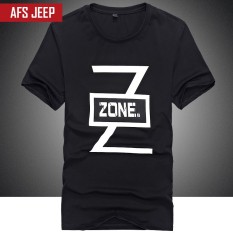 Medan Perang Jeep 2017 Musim Panas Baru Pria Lengan Pendek T-shirt, Pria Kemeja Lengan Pendek, Leher Bulat Warna Murni T-shirt Pria-Intl