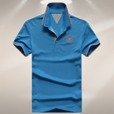Medan Perang Kasual Pria Pria Kemeja Polo Kaos (Langit Biru)