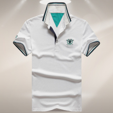 Medan Perang Kasual Pria Pria Kemeja Polo Kaos (Putih)