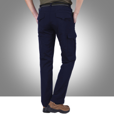 Medan Perang Model Musim Semi Pakaian Pria Kasual Tas Celana Him Kering (Hitam Biru)