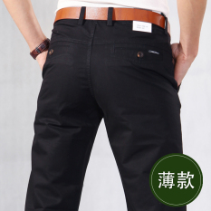 Medan Perang Pria Katun Lurus Coklat Muda Celana Panjang Celana (1988b Hitam Warna (Musim Semi atau Musim Panas Bagian tipis))