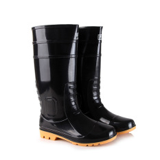 Bawah Tendon Lapangan Proyek Tahan Slip Karet Sepatu Sepatu Ukuran Panjang Sepatu Boots Hujan (Hitam)