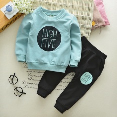 Bayi bayi anak-anak Korea anak laki-laki celana panjang celana sweater (Langit biru)