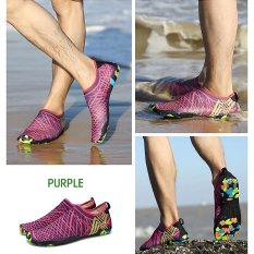 Pantai Latihan Fisik Bernapas Anti-slip Sepatu Voli untuk Pria, Berenang Surf Yoga Dive Outdoor Pasangan (Ungu)-Intl