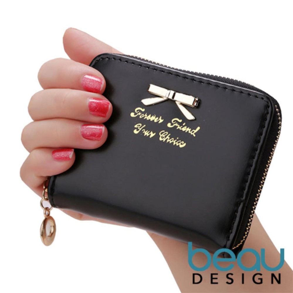 Beau Design Dompet Wanita Import Batam Branded Kulit Terbaru Small Ribbon Women Purse Wallet