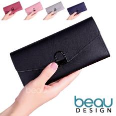 BEAU Dompet Wanita Import Batam Branded Kulit Terbaru Quality PU Leather Lock Women Purse Wallet