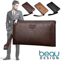 BEAU Dompet Pria Import Batam Branded Model Terbaru Kulit Jeep Buluo Quality PU Leather Men Long Wallet