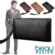 BEAU Dompet Pria Import Model Terbaru Batam Kulit Jeep Buluo Quality PU Leather Men Long Wallet