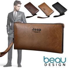 BEAU Dompet Pria Import Batam Branded Model Terbaru Kulit Jeep Buluo Quality PU Leather Men Long Wallet